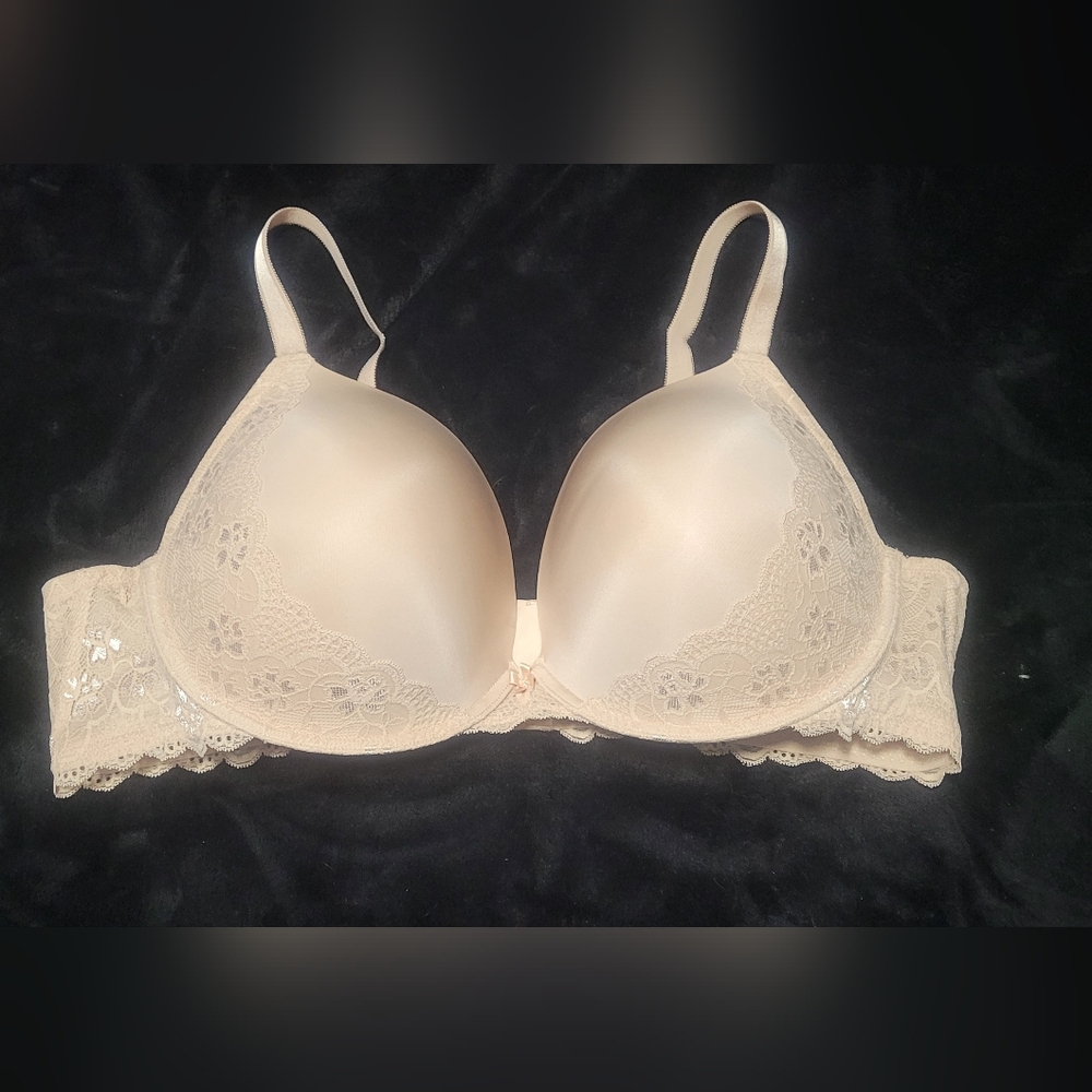 Torrid Lace Trimmed Cream Bra